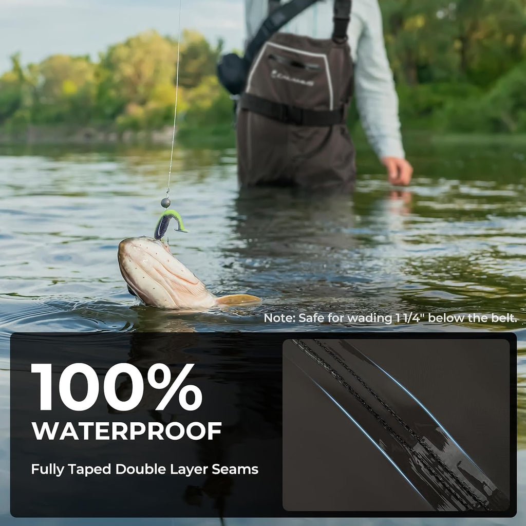 WaveWalker Fishing Waders for Men & Women | 100% Waterproof, Slip-Resistant Boots,Tear-Resistant Nylon, Reinforced