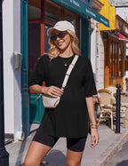 4 Packs Maternity Shirts Split Side Pregnancy Workout Tops