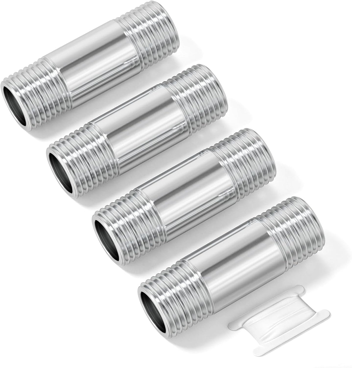 TAISHER 4Pcs 304 SS Nipple Cast Pipe Fitting, 1/4" NPT Male, 2" Length