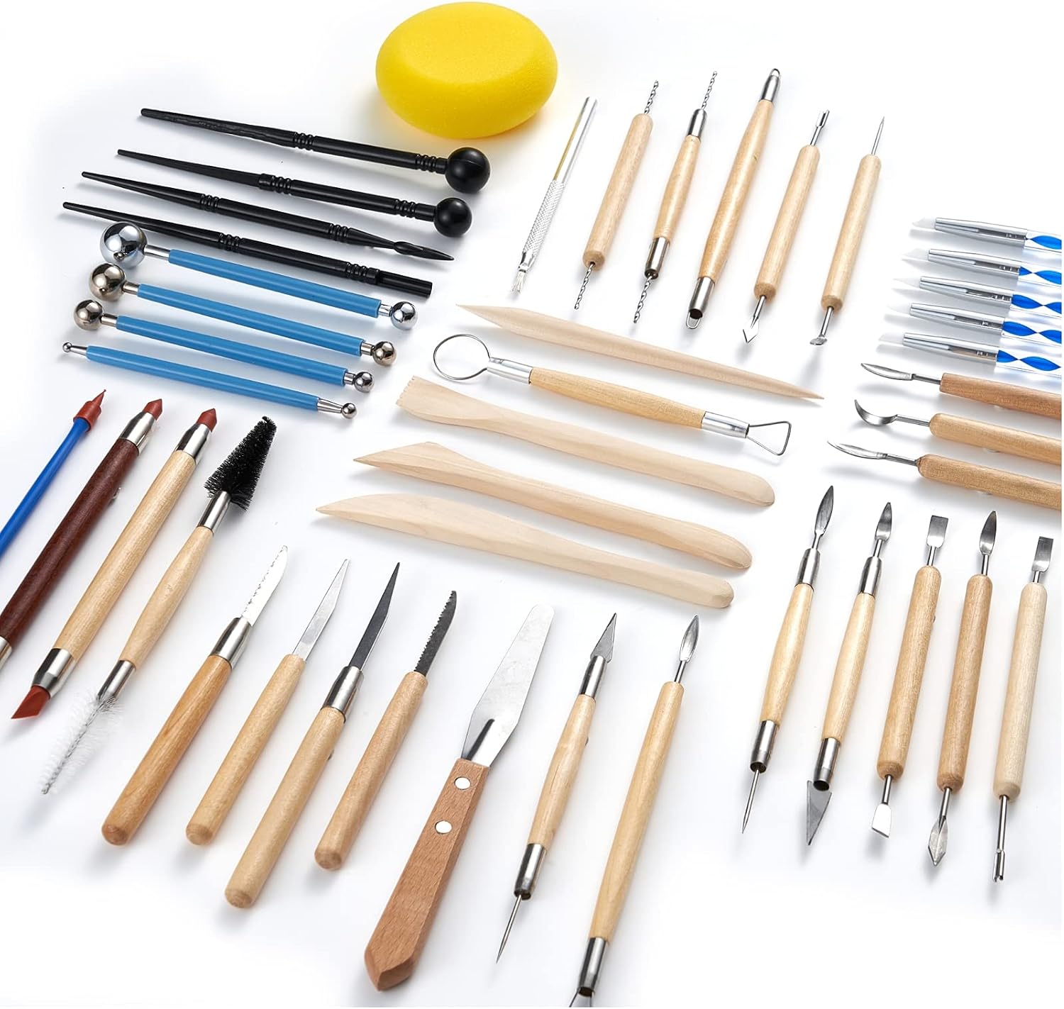 Clay Sculpting Tools for Pottery, Polymer & Air Dry Clay, 44 PCS | Clay modeling tools with an upgraded storage case