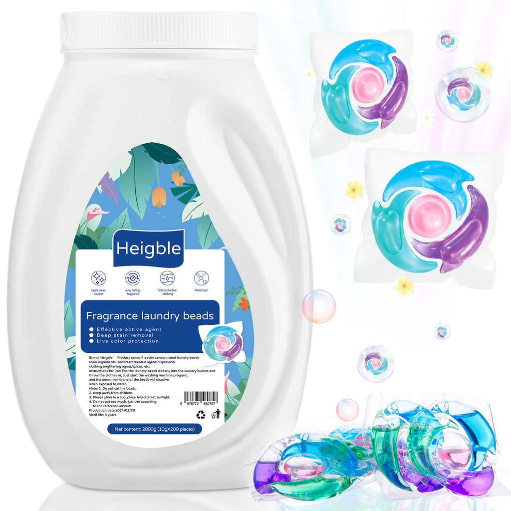 200 Count Laundry Detergent Pods Bulk 4 in 1 for Washing Machine