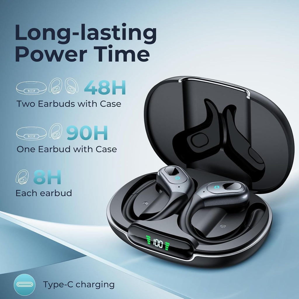Active Noise Cancelling Earbuds Wireless Bluetooth Headphones Ear Buds 90Hrs Playback Stereo Bass Earphones with Mic