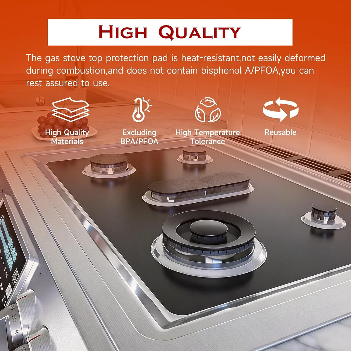 Stove Top Protector for Whirlpool Gas Stove Protectors 5 Burners, for WFG505M0BB WFG505M0BB0 WFG505M0BB1 WFG505M0BB2 WFG530S0ES0 WFG530S0ES1