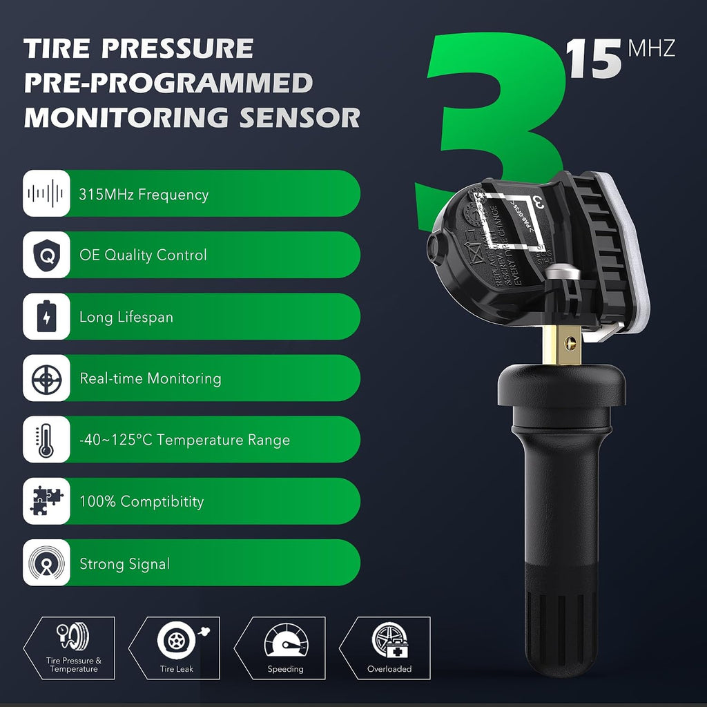 TPMS Sensor,315Mhz GM Chevy Buick GMC Cadillac Tire Pressure Monitor Sensor | Fit for Chevy
