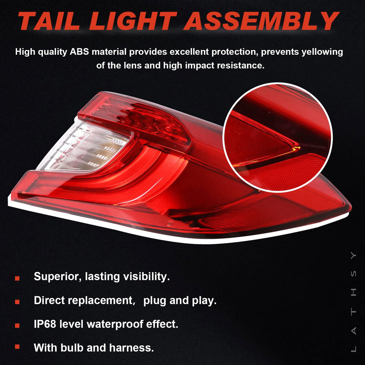 LED Tail Light Compatible With 2018-2022 Honda Accord Sedan Outer Passenger
