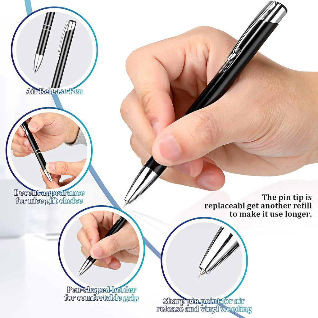 8 Pieces Pin Pen Weeding Tool, Craft Vinyl Tool Kit, Includes Air Release Pen, Vinyl Squeegee, Vinyl Tweezers Weeders