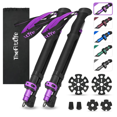 Collapsible Trekking Poles for Hiking – Lightweight Folding Walking Sticks for Men and Women with Extra-Long Foam