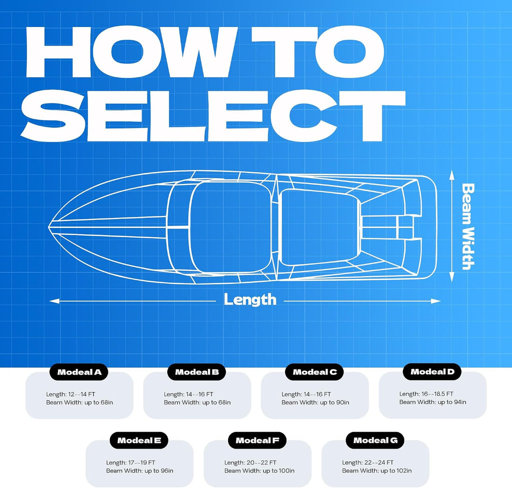 Boat Cover 14-16 ft, 900D Heavy Duty Waterproof Marine Grade Trailerable Boat Cover for Bass Boat,V-Hull,Fish & Ski