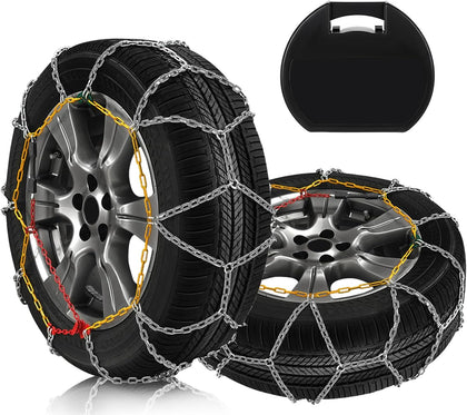 KN100 Snow Chains Quick Easy Installation,Tire Traction Chain for Car Pickup Trucks SUV,Adjustable Universal