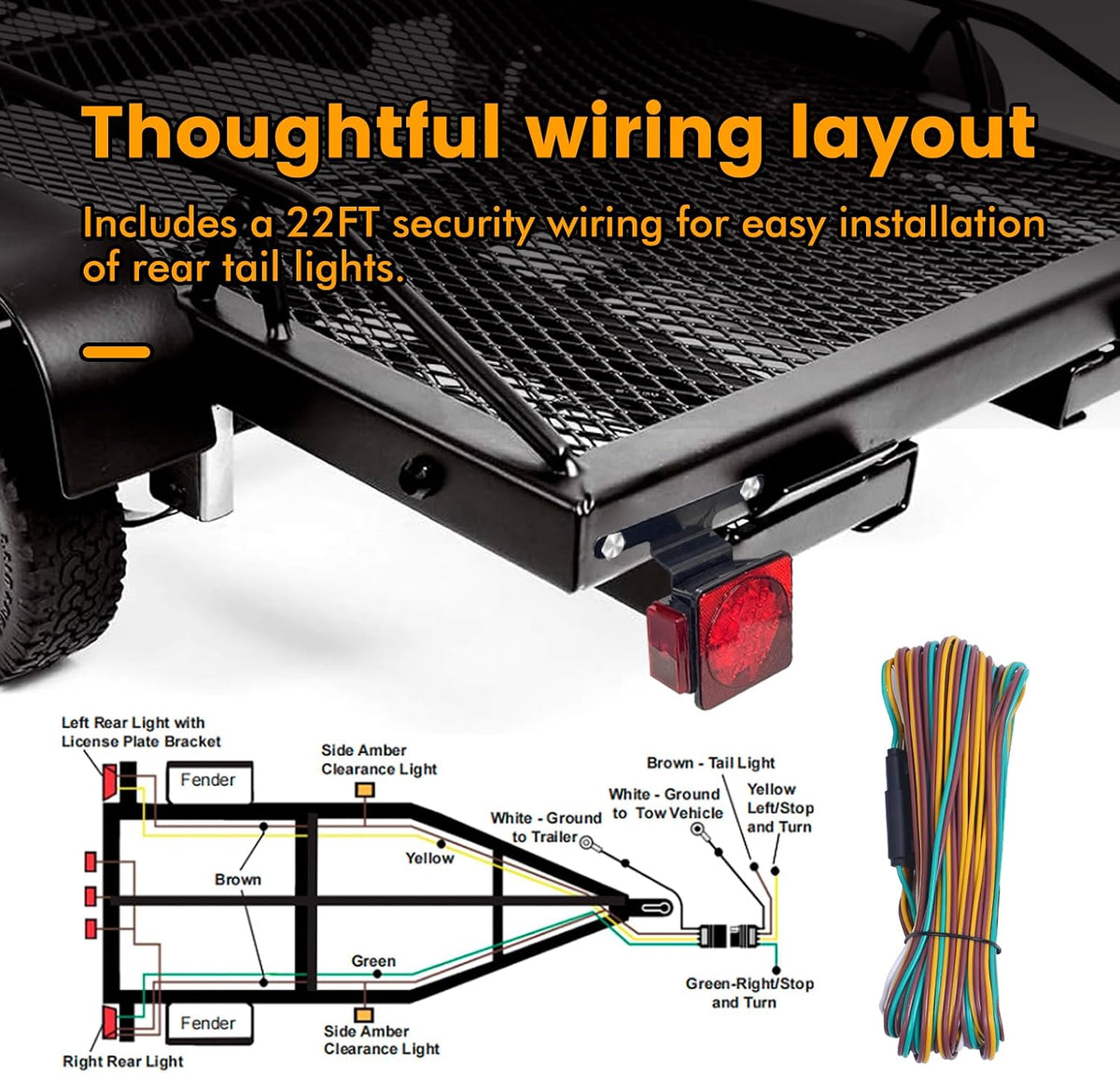 70205 Trailer Light Kit - 12V All LED, Left and Right Waterproof Submersible for Trailers, Boat Trailer Truck Marine