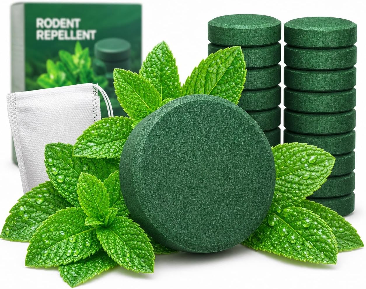 Mouse Repellent, 24 Pack Peppermint Oil for Mice, Rats, Squirrel, Pest Control Indoor & Outdoor Use, Safe for