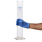 Graduated Cylinder, 1000ml - Class B Tolerance ±10.0ml - Hexagonal Base - Blue Graduations - Borosilicate 3.3 Glass