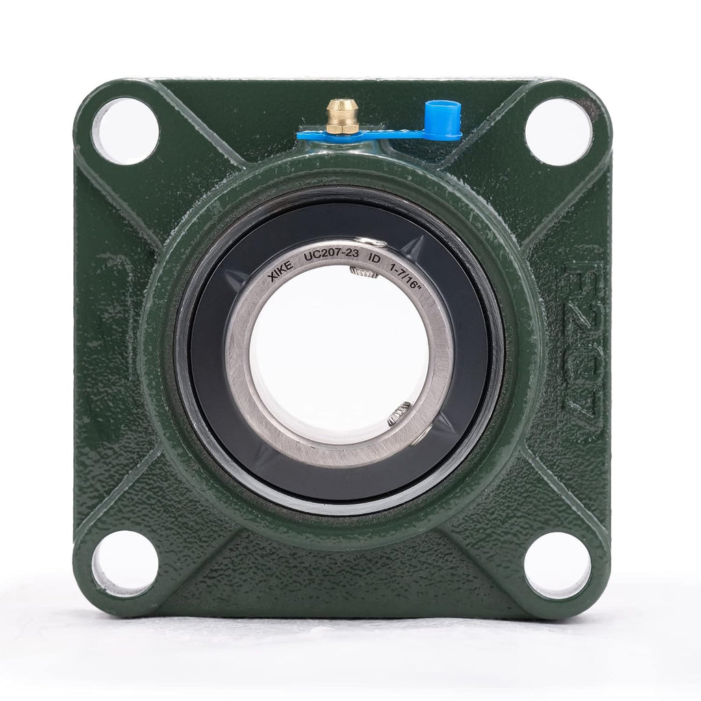 XIKE 2 Pcs UCF207-23 Bore 1-7/16" Pillow Block Square Flange Mounted Ball Bearings.