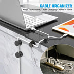 6PC Cord Organizer Holder for Desk, New 360° Rotatable Spring Cable Clips
