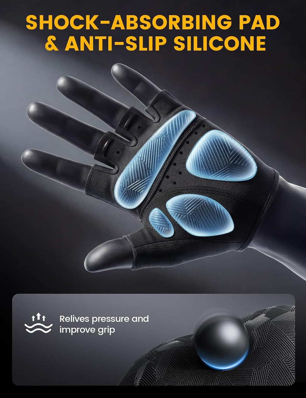 Bike Gloves for Men Women - [Anti-Slip Shock-Absorbing Pad] Workout Gloves, Breathable Materials, Cycling Gloves for