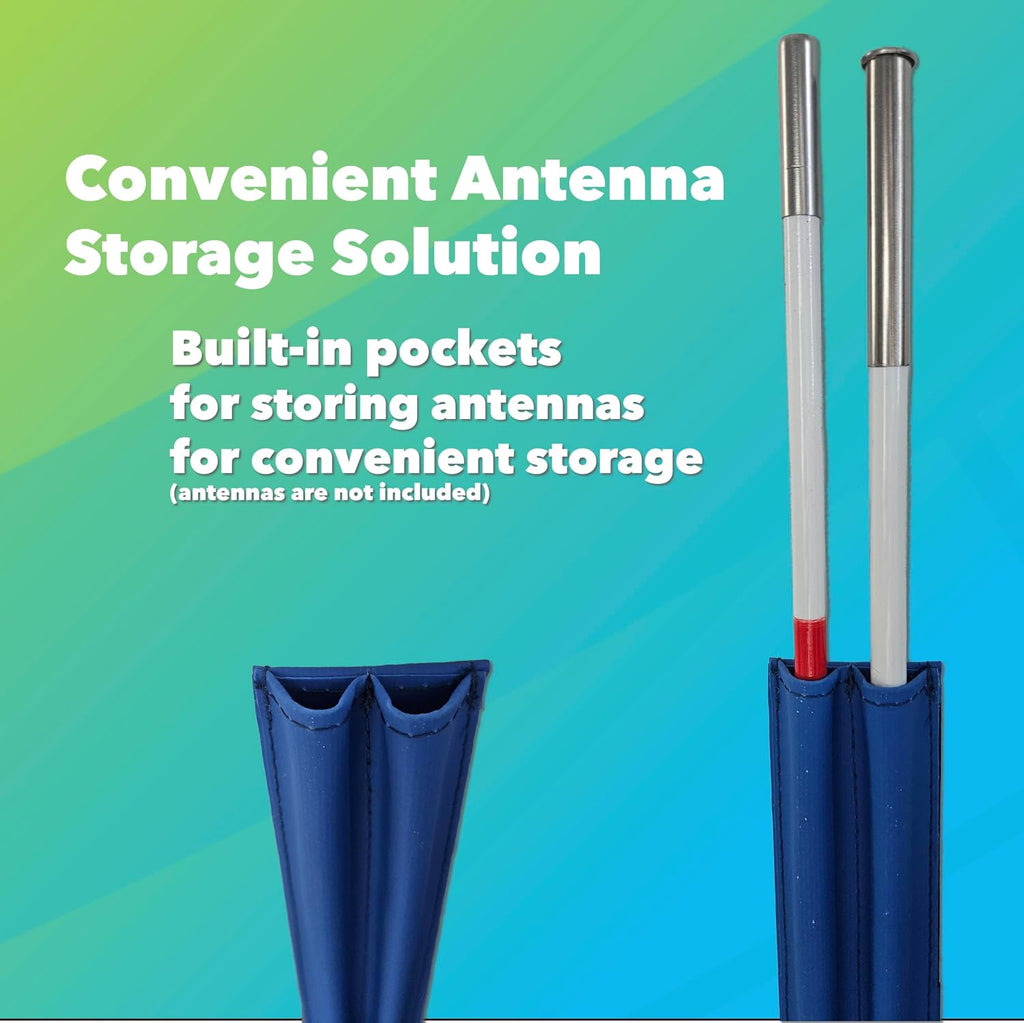 Foldable Volleyball Antenna Set - Durable Tarpaulin Hook-and-Loop Sleeves with Collapsible Fiberglass Antennas
