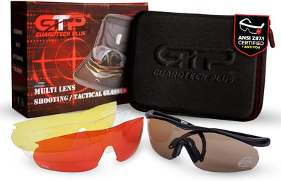 Shooting Glasses for Men and Women - ANSI Z87.1 Interchangeable Eye Protection - Shooting Safety Gear - 100% UV