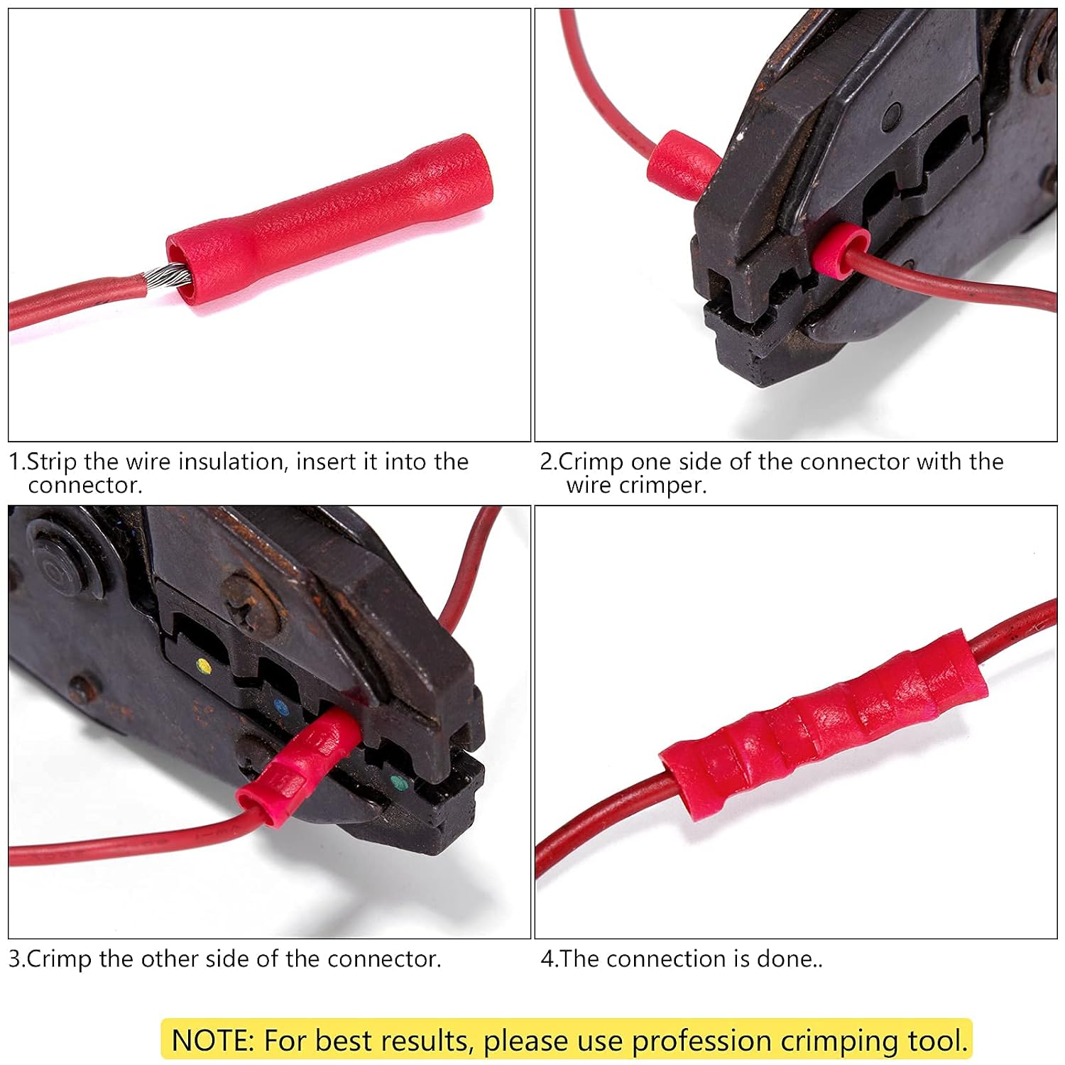 250Pcs Insulated Wire Connectors Assorted Crimp Terminal Kit - Quick Disconnect Ring Spade Butt Splices Piggy Back