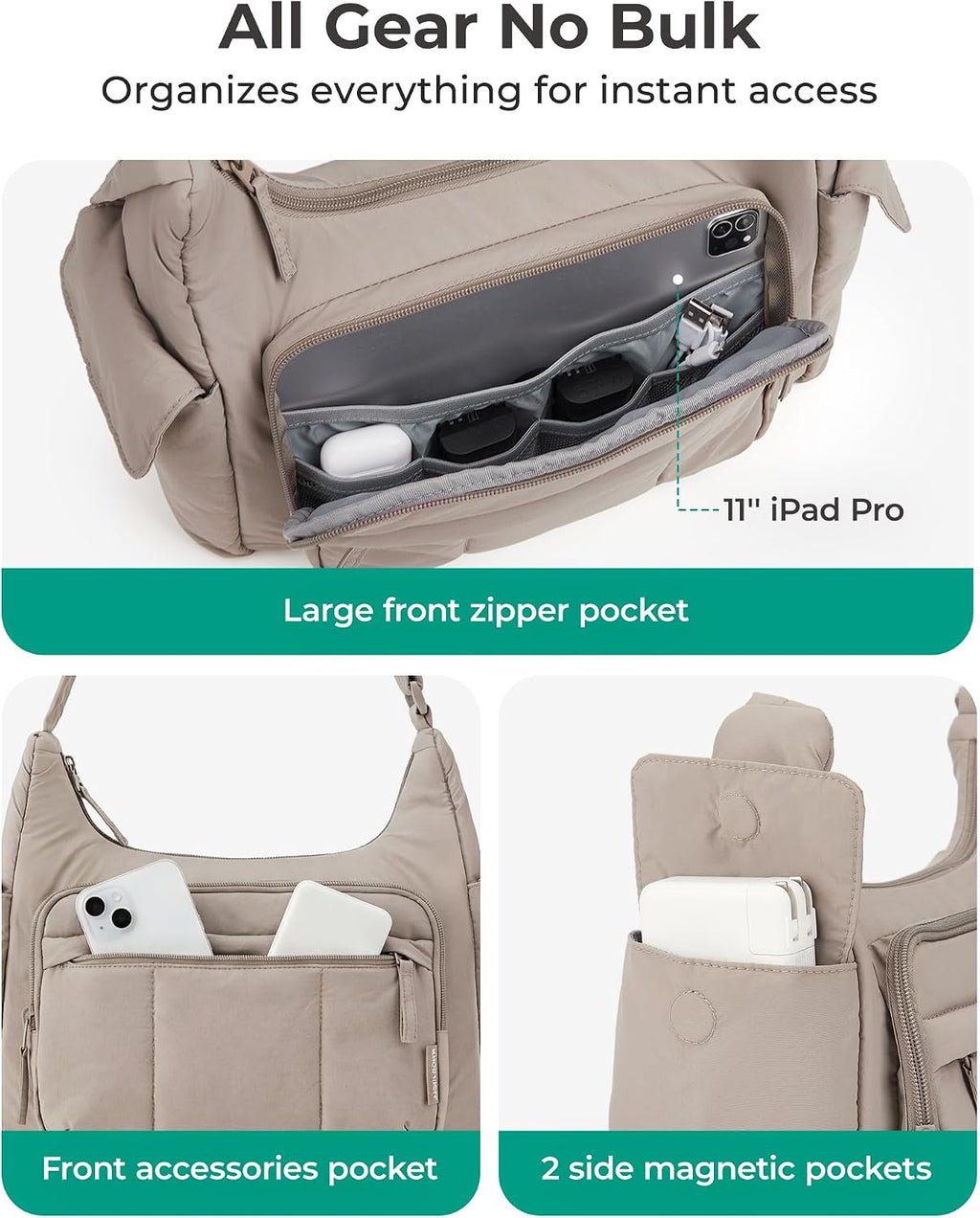 2 in 1 Puffy Camera Bag for Photographer Everyday Shoulder Bag | Camera Sling Bag with Pockets Crossbody Bag Digital
