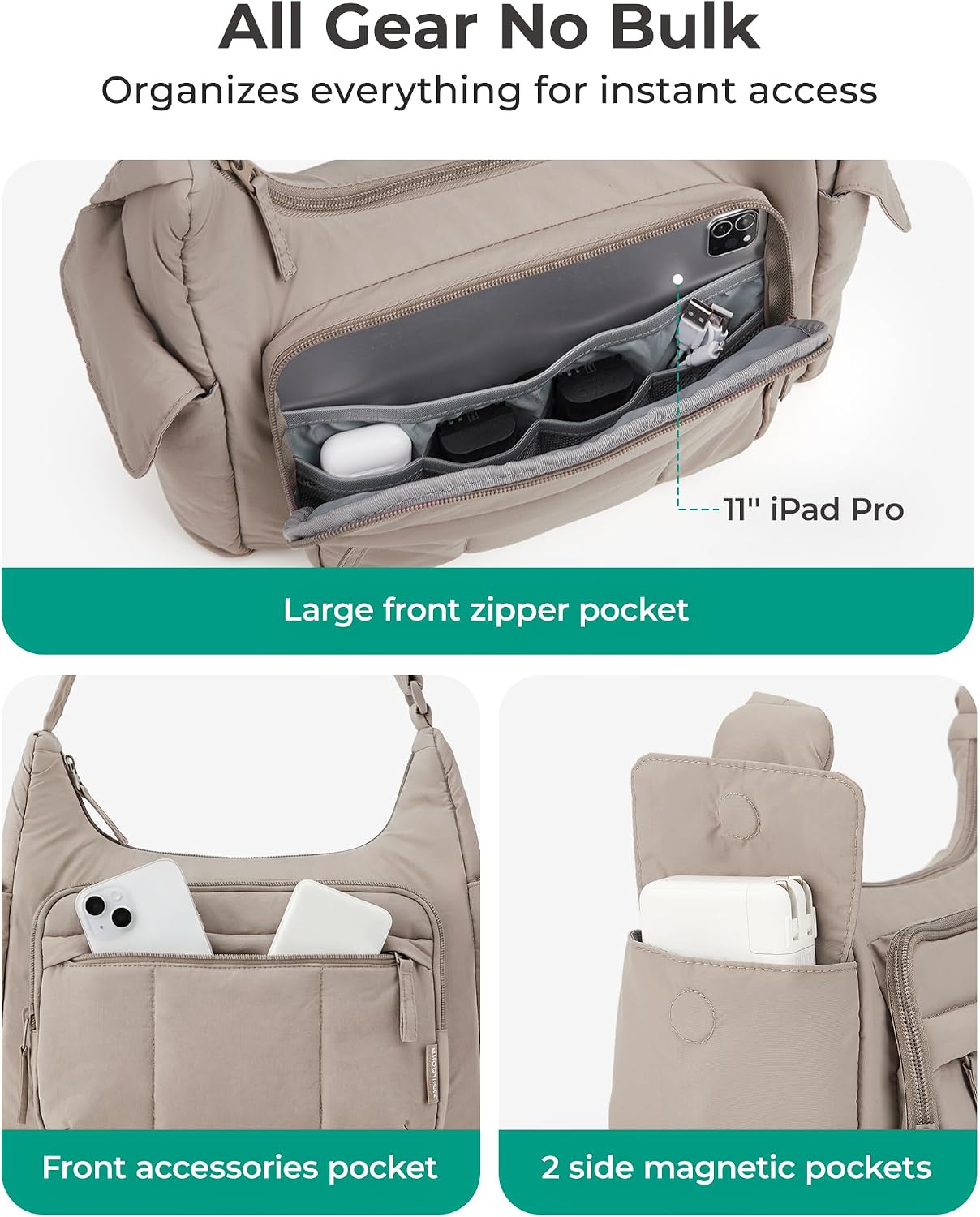 2 in 1 Puffy Camera Bag for Photographer Everyday Shoulder Bag | Camera Sling Bag with Pockets Crossbody Bag Digital