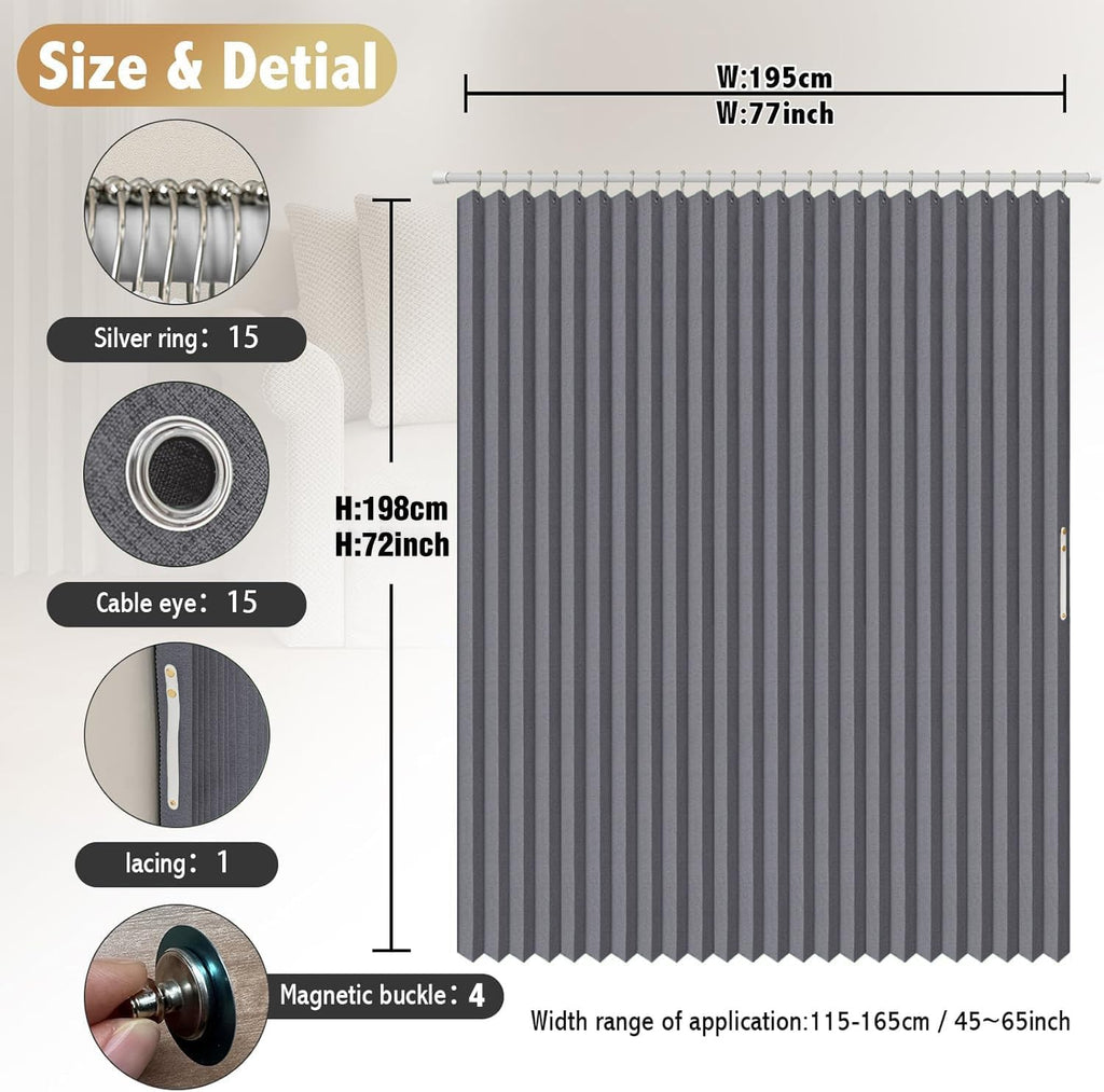 Magnetic Folding Shower Curtains Fabric Polyester Material Waterproof Shower Curtain Suitable for Family Hotel