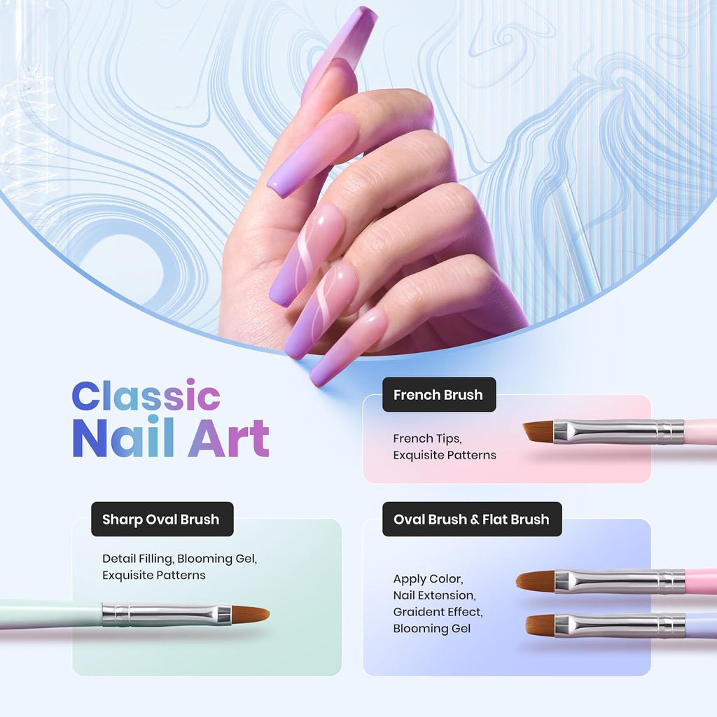 Nail Art Brushes, 6 Pcs Fingernail Art Design Pens
