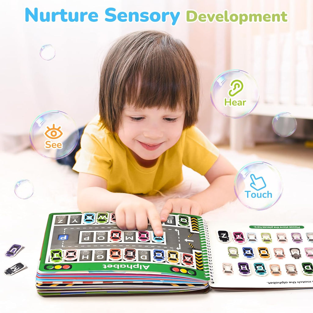 Preschool Busy Book for Toddlers 3-5, Learning Activities, Educational Sensory Toys, Autism Learning Material, Back