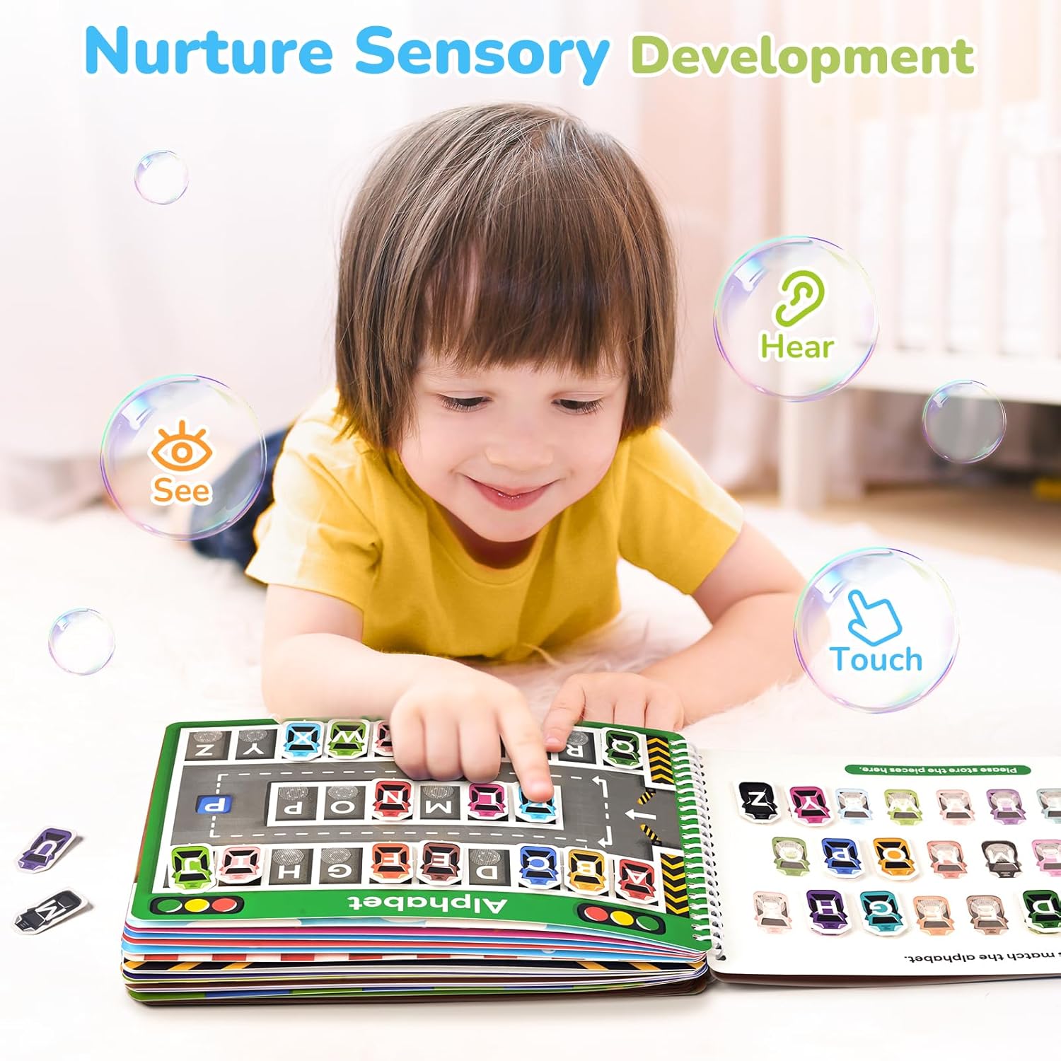 Preschool Busy Book for Toddlers 3-5, Learning Activities, Educational Sensory Toys, Autism Learning Material, Back