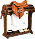 Large Wood Saddle Rack with Curved Top Surface, for Horse Tack Organizers
