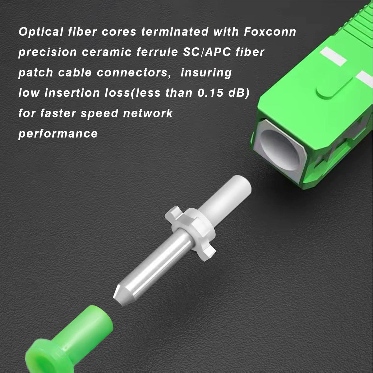 SC/APC to SC/APC Fiber Optic Internet Cable, Armored Single Mode Patch Cable, Fiber Optic Jumper Optical Patch Cord