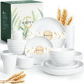 Modern Plates and Bowls Sets for 8,White Dinnerware Sets 40PCS Dishes