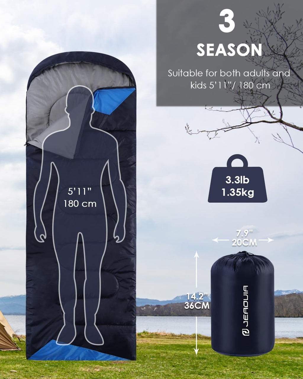Sleeping Bags for Adults Backpacking Lightweight Waterproof- Cold Weather Sleeping Bag for Girls Boys Mens for Warm