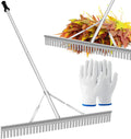 Aluminum Landscape Rake,36 inch Landscape Rake (36" Head X 67" Handle) | Leaf Rake Tool for Loosening Soil,Lawn
