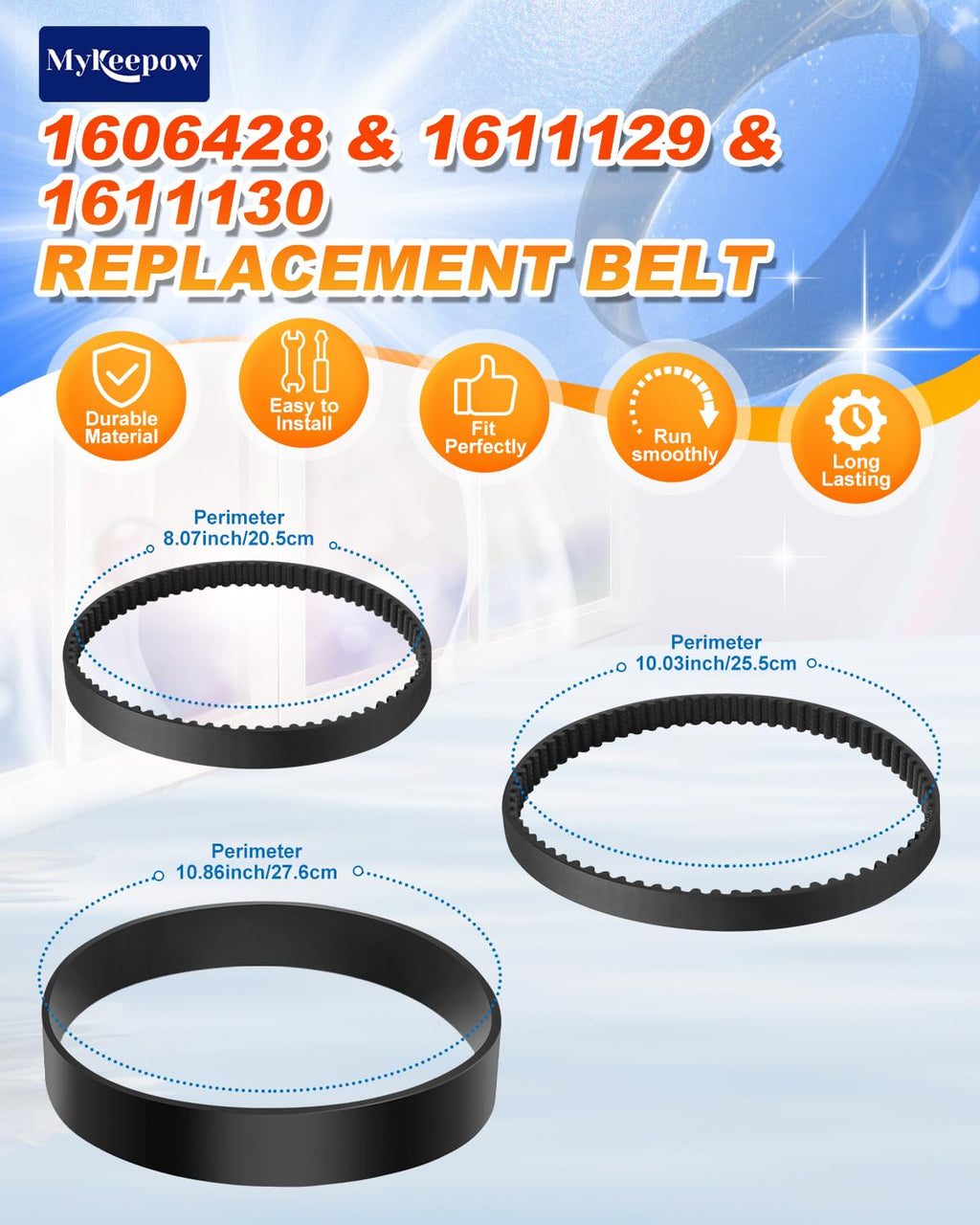 MyKEEPOW 1606428 Vacuum Belt Compatible with Bissell TurboClean