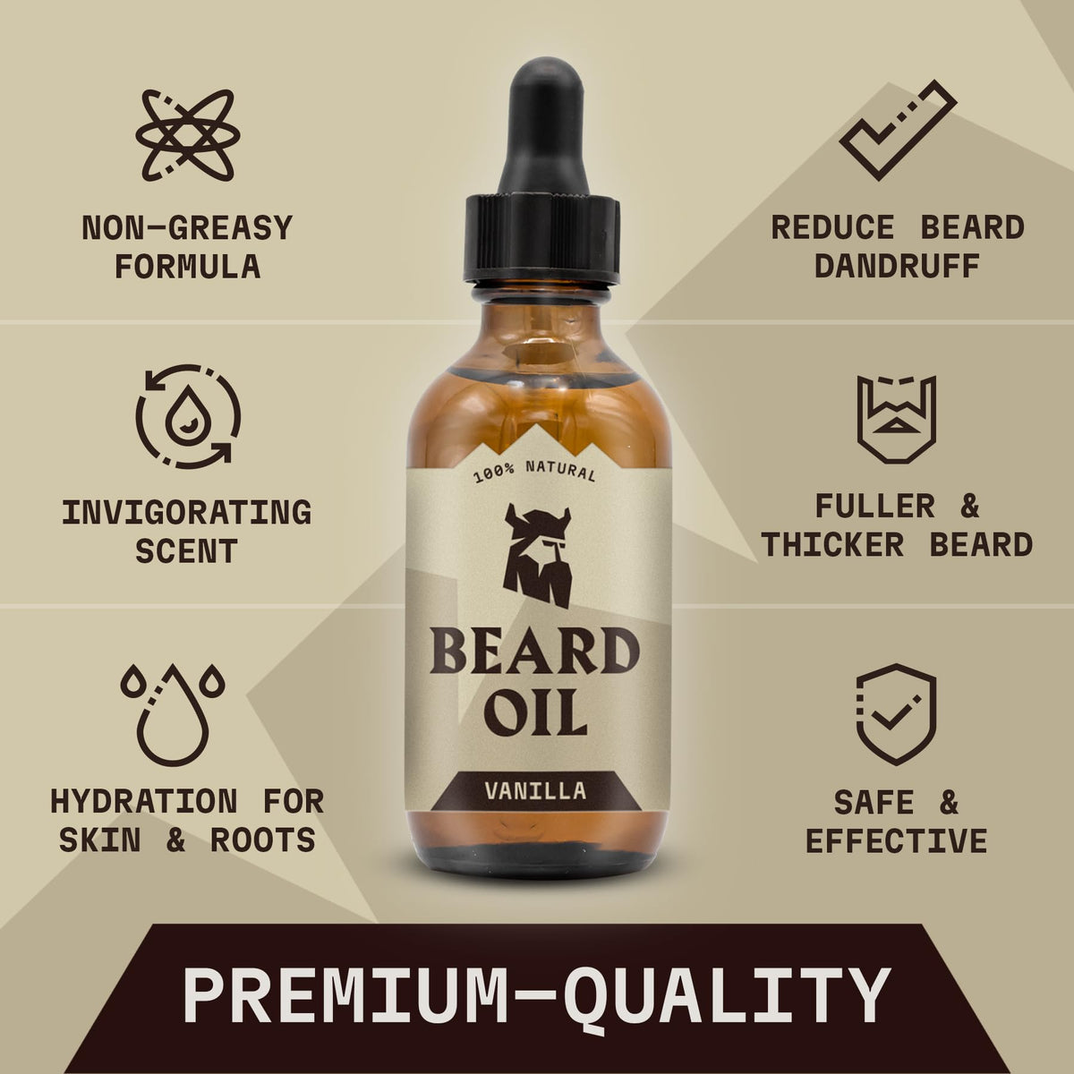 Beard Oil for Men - 2 Fl Oz (Pack of 2), Vanilla