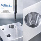 XYunEnZ Solid Carbide Thread Mill, 5/8" 11-32 TPI, 0.49" Dia, 4 Flute
