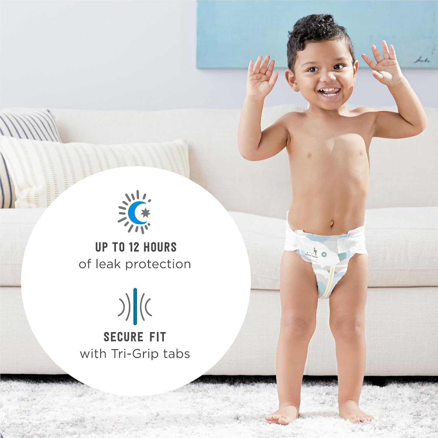 Amazon Brand - Mama Bear Plush Protection Diapers, Keeps Baby Dry, Skin Safe, Leakproof, Size Newborn, 32 Count