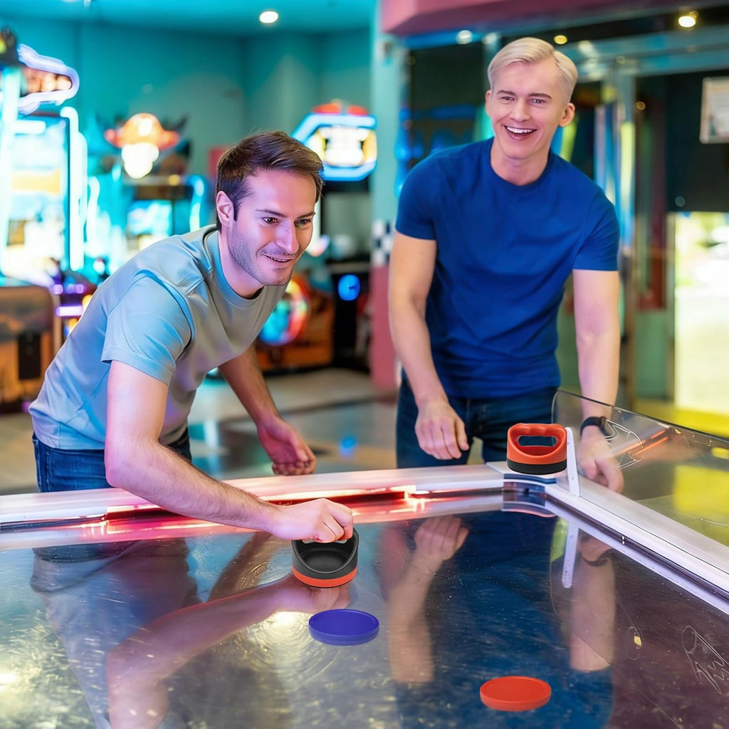 Air Hockey Pushers Air Hockey Pucks &Paddles,Goal Handles Paddles Replacement Accessories for Game Tables Include 2