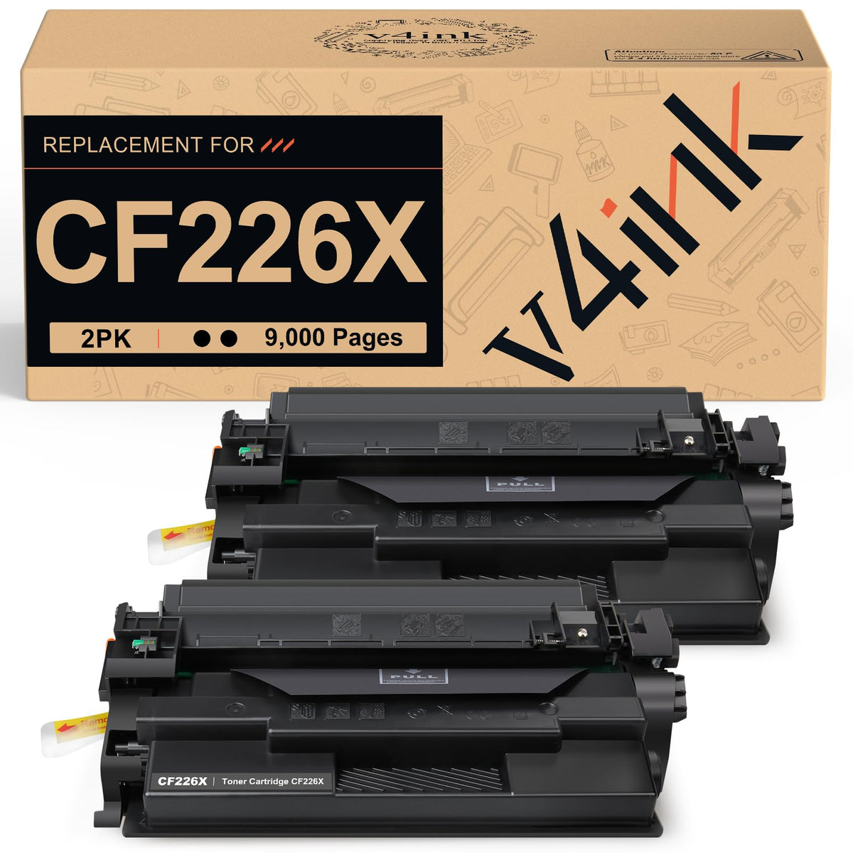 CF226X Compatible for HP 26X Toner Cartridge 2-Pack High Yield Black
