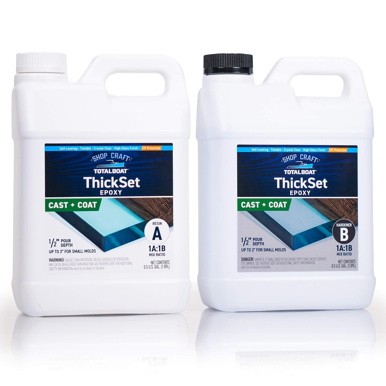 Thickset Deep Pour Epoxy Resin - 1 Gal Casting Kit, 1/2"-2" Pours | Ideal for River Tables, Castings, DIY Crafts