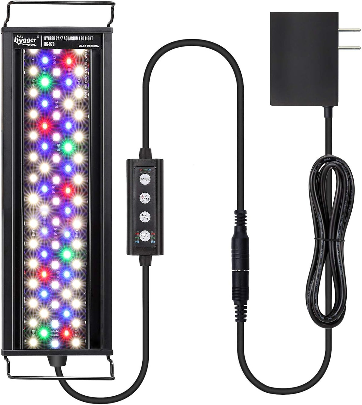 Fish Aquarium LED Light, 14W 24/7 Lighting Sunrise-Daylight-Moonlight Mode DIY , Adjustable Timer/Brightness with