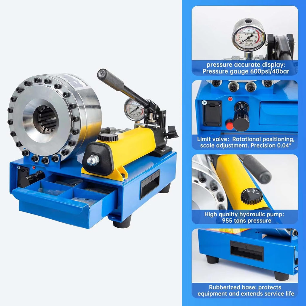 Hydraulic Hose Crimper with 8 Sets Dies