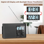 AM FM Radio Portable Shortwave Radio Battery Powered/Plug in Wall