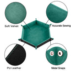 2 Pcs Dice Tray PU Leather Dice Trays Folding Hexagon Dices Holder