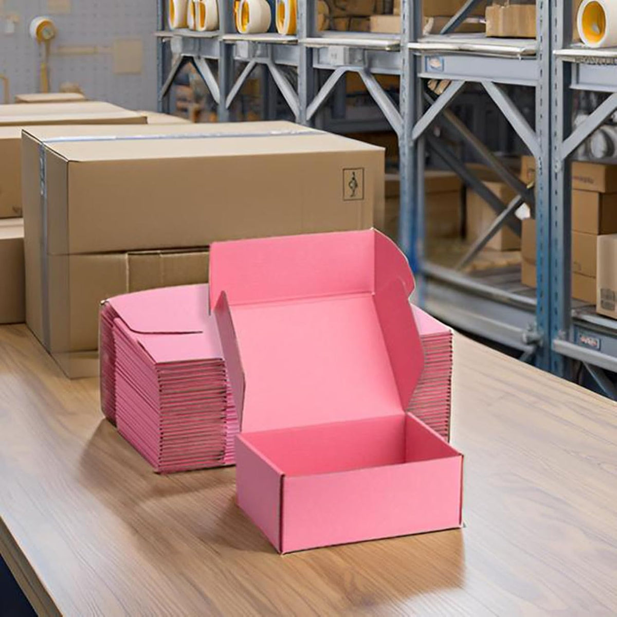 Pink Shipping Boxes 8x6x3 Inches, 20 Pack