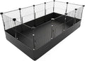 Chicken Brooder Pen with Washable Canvas Bottom Large Indoor Small Animal Black Playpen 12-Panel DIY Wire Pet