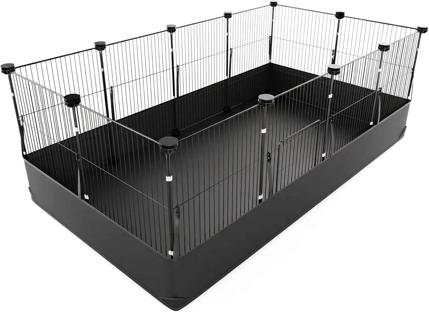 Chicken Brooder Pen with Washable Canvas Bottom Large Indoor Small Animal Black Playpen 12-Panel DIY Wire Pet