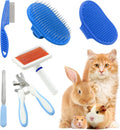 Pet Grooming Kit with Slicker Brush Bath Massage Glove Brush Pet Shedding Comb Nail Clipper Trimmer 6 Piece Set for