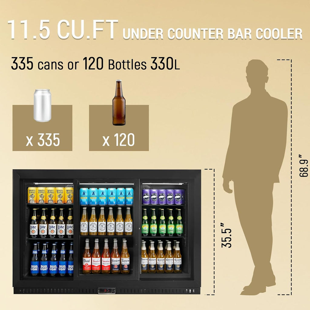 Commercial Beverage Refrigerator with 3 Sliding Glass Doors