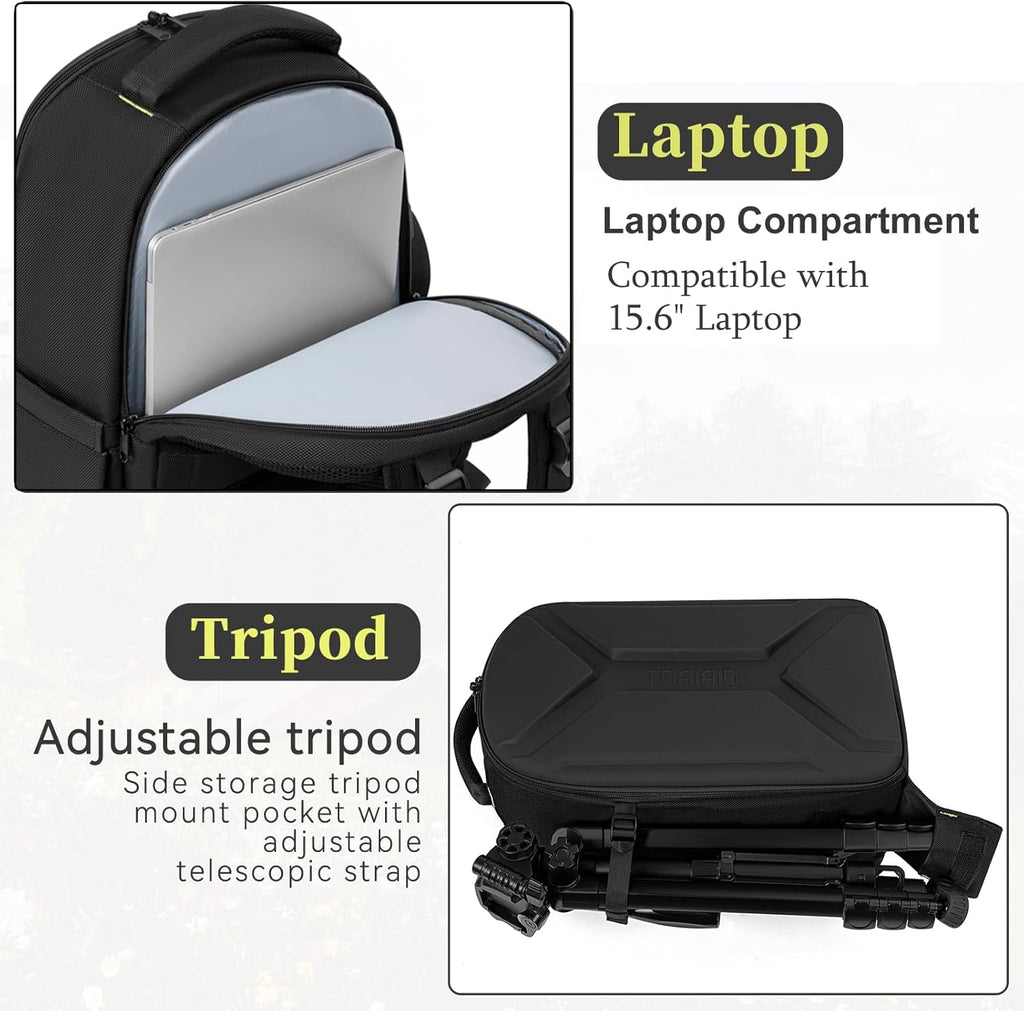 Large Hardshell Camera Backpack DSLR/SLR/Mirrorless Photography Bag | Waterproof Hard Shell, w/ Rain Cover, with
